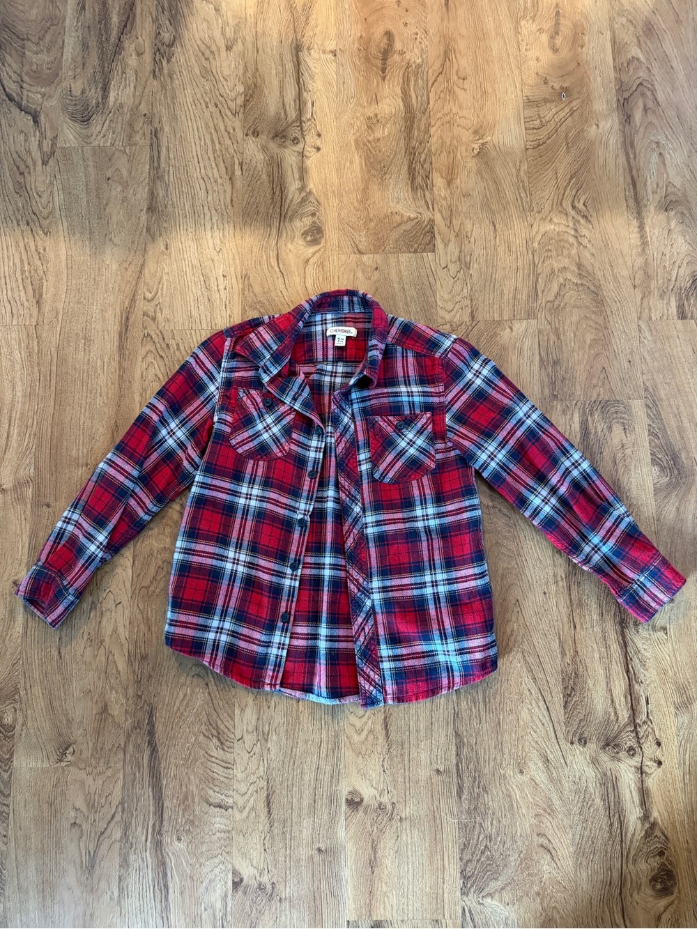 Boys Cherokee Red & Blue Plaid Button-Down Shirt Size 8-10
